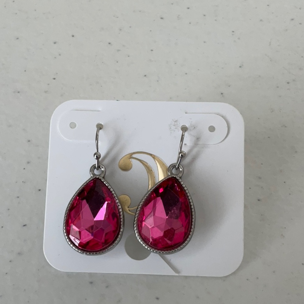 2-Prs Charming Charlie Vibrant Teardrop Earrings Bundle